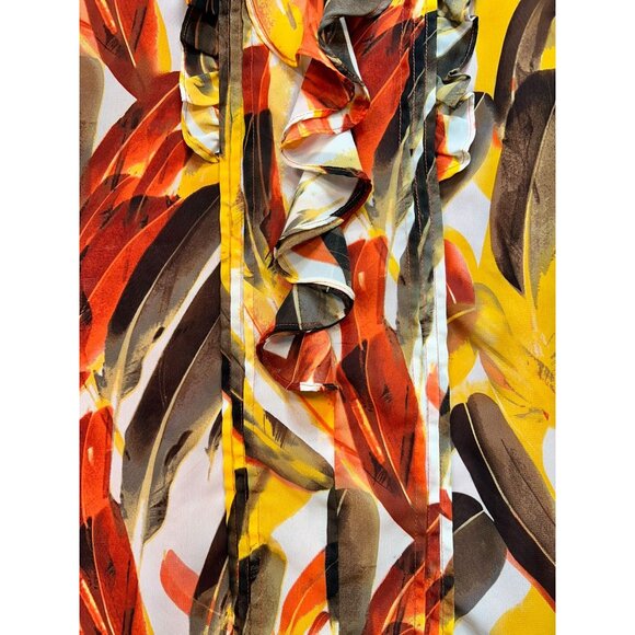 Apt. 9 Womens Ruffled Flutter Sleeve Top Summer Sz 2X Multi Abstract Lightweight - Picture 8 of 12